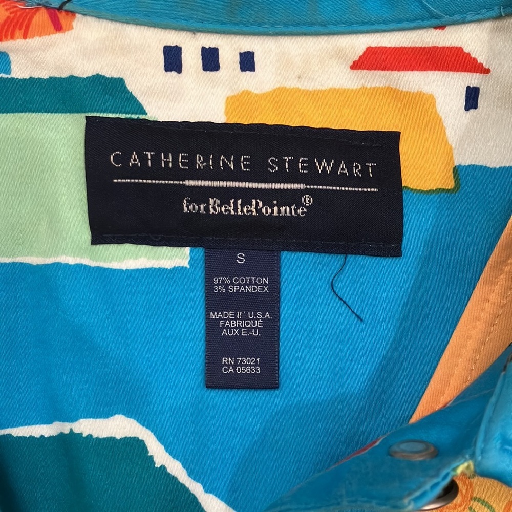 Women’s Catherine Stewart small Turquoise colorful jacket - Picture 2 of 5